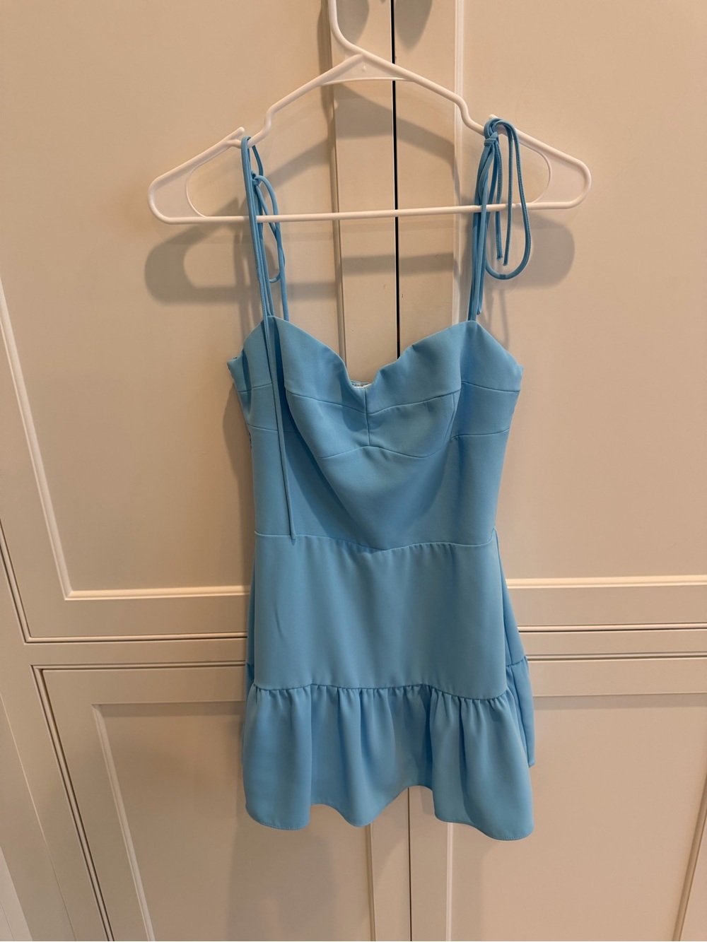 Amanda Uprichard Sky Blue Tie-Strap Romper - Size Small - Like New